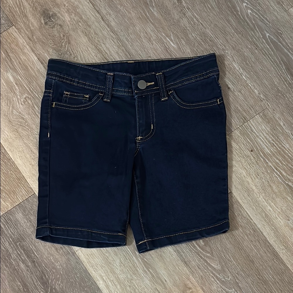 Wonder nation, girls size 7 stretchy denim dark blue shorts